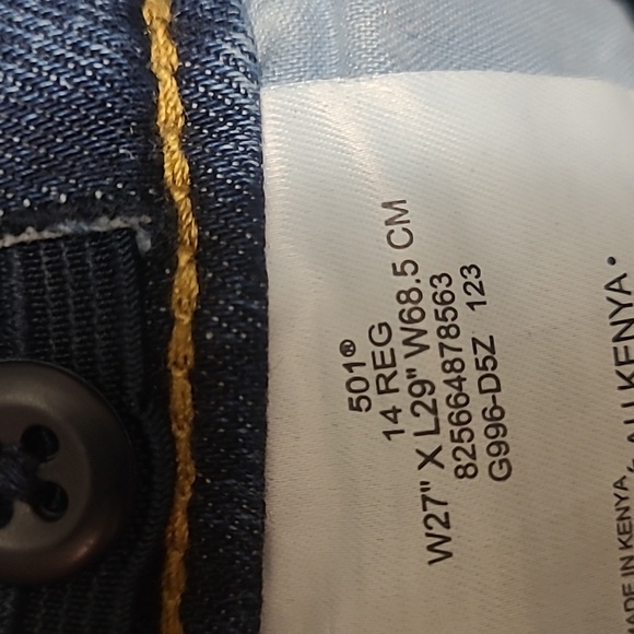 Boys Levis 501 Button Fly Size 14 - Picture 7 of 7
